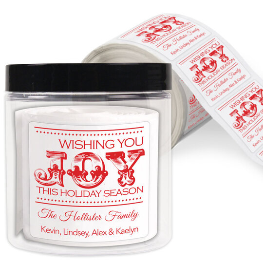 Wishing You Joy Square Gift Stickers
